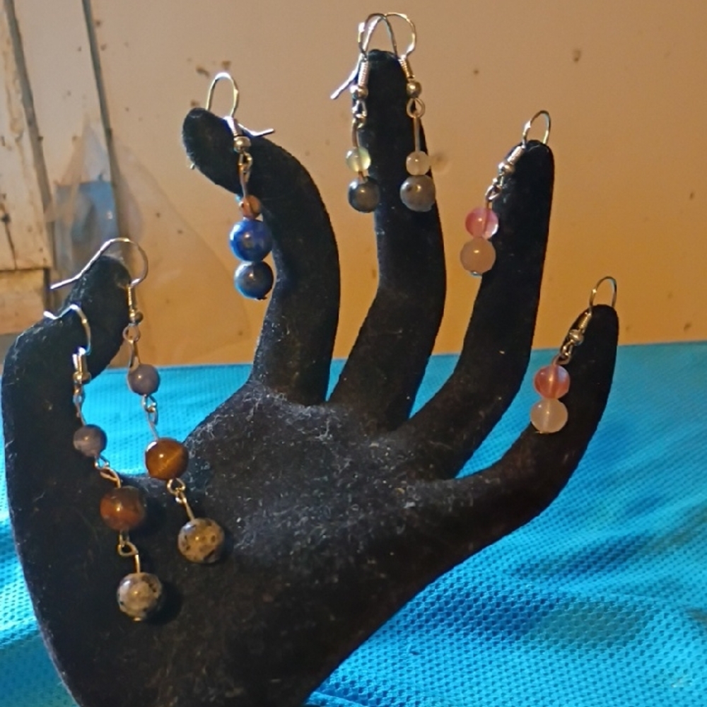 Elegant Multi-Color Dangle Earrings Set